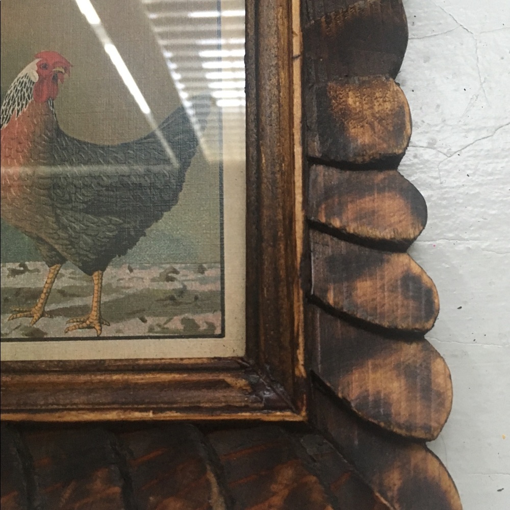 3 Vintage Robert Grace hand carved framed artwork. - Picture 4 of 6